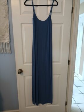 aerie Blue Slip Maxi Dress with Adjustable Straps